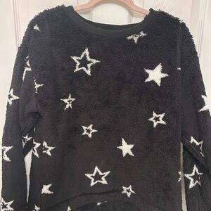 LOFT Black and White Fuzzy Sweater